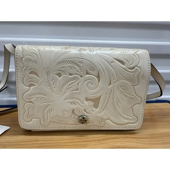 Patricia Nash Handbags - Patricia Nash FRANCIA Leather Crossbody ORGANIZER Distressed Bag (Amber Ash)